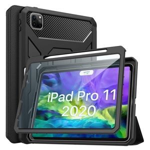 MoKo Case Fits iPad Pro 11 2nd Gen 2020 & 2018, [Built-in Screen Protector]